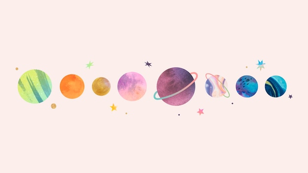 Free vector colorful galaxy watercolor doodle