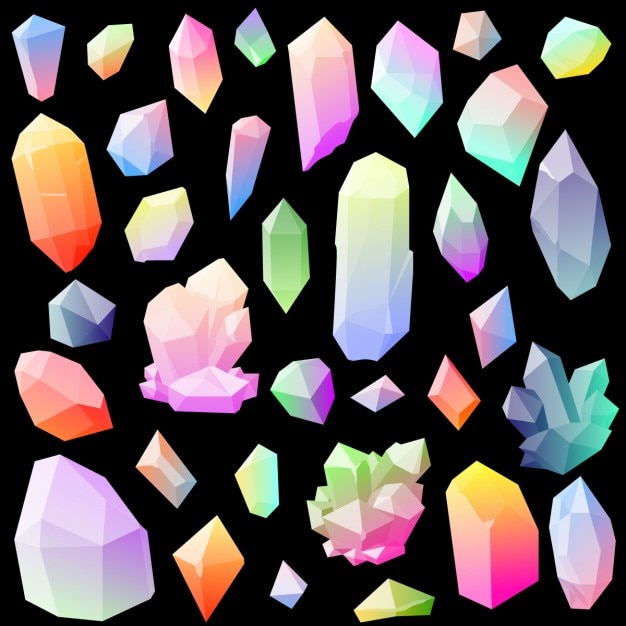 Free Vector colorful gemstones