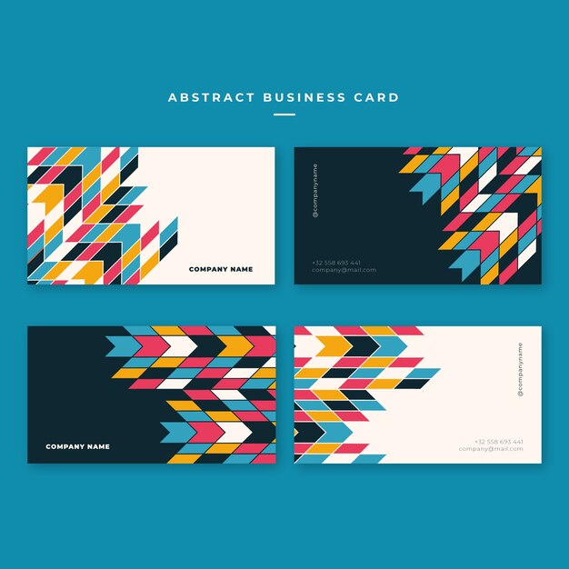 Colorful geometric business card template