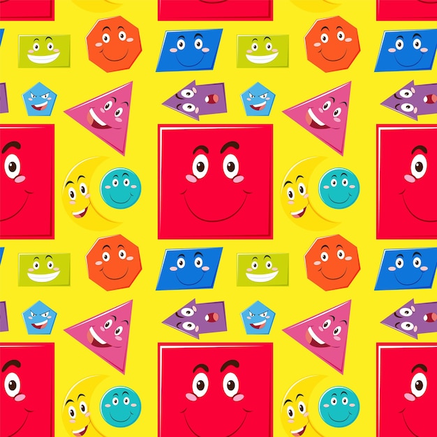 Colorful Geometric Faces Pattern