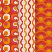 Free vector colorful geometric groovy pattern collection