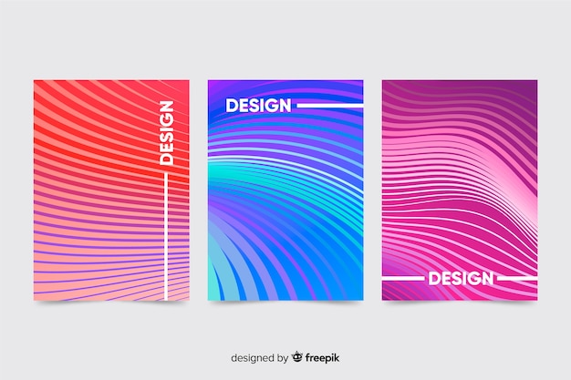 Colorful geometric lines brochure collection