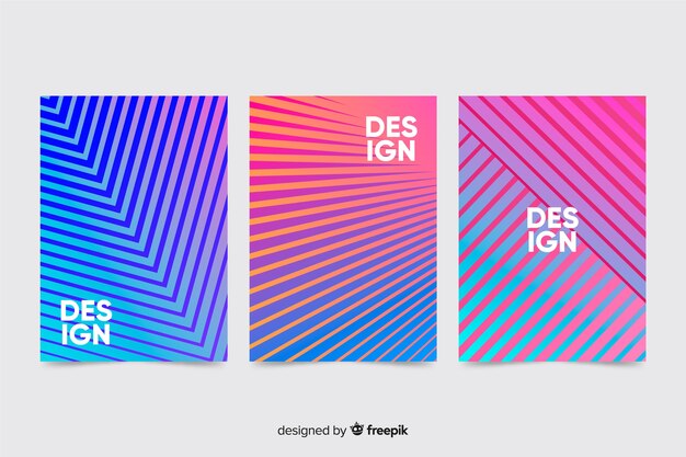 Colorful geometric lines brochure collection