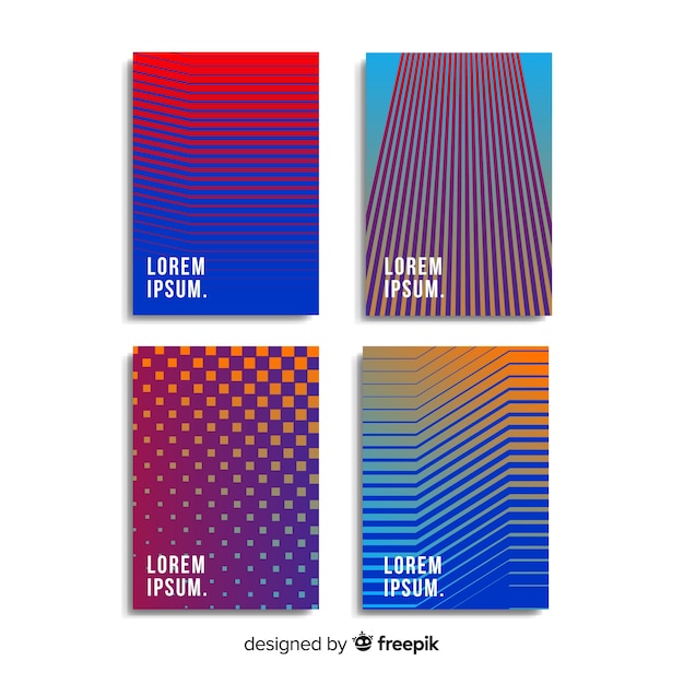 Colorful geometric lines brochure collection