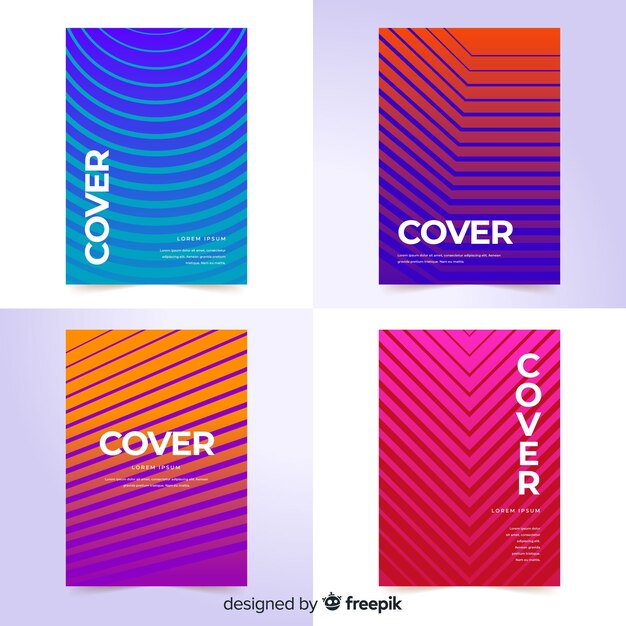 Colorful geometric lines cover collection