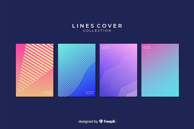 Colorful geometric lines cover collection