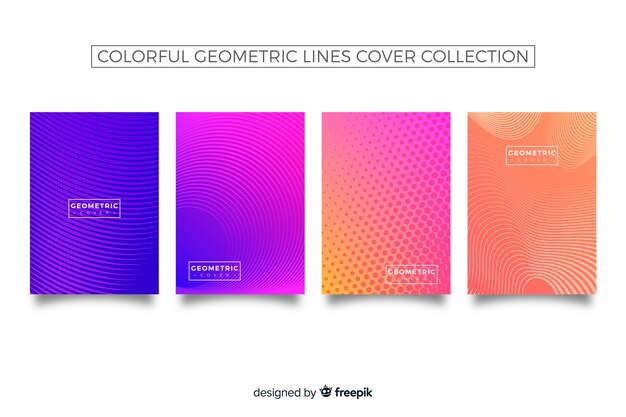 Colorful geometric lines cover collection