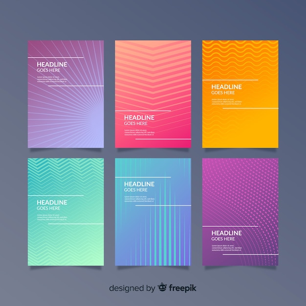 Colorful geometric lines cover collection