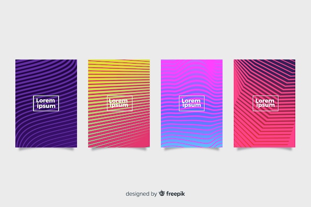 Colorful geometric lines cover collection