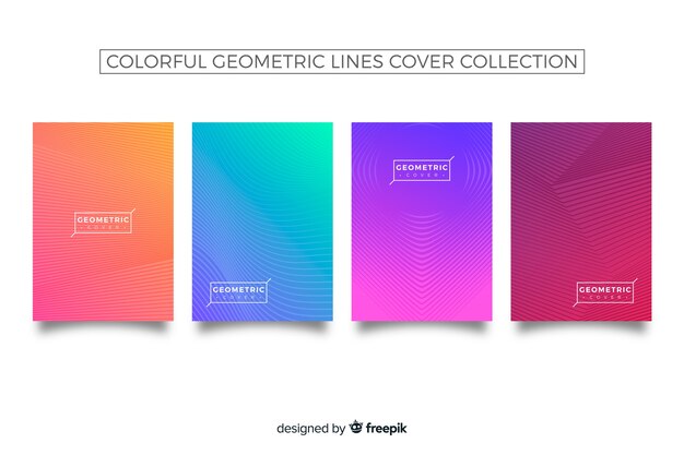 Colorful geometric lines cover collection