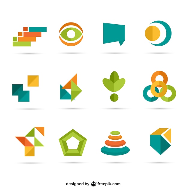 Free Vector colorful geometric logos