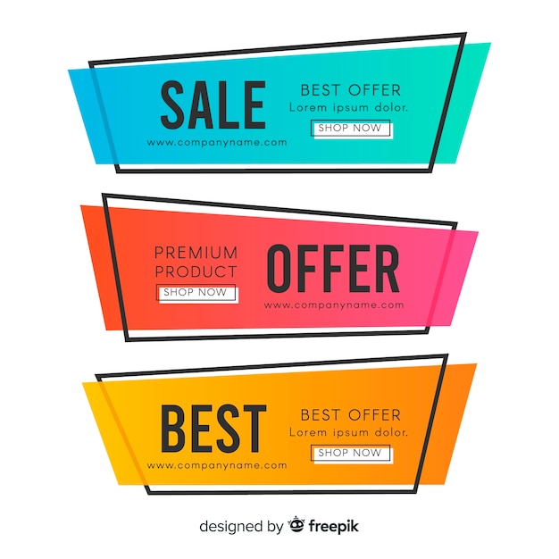 Colorful geometric sales banner