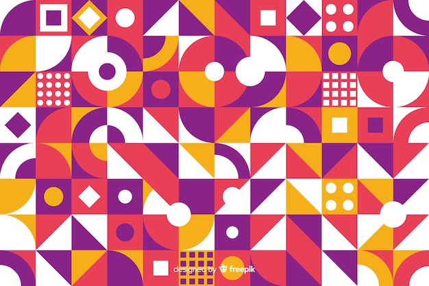 Colorful geometric shape mosaic background