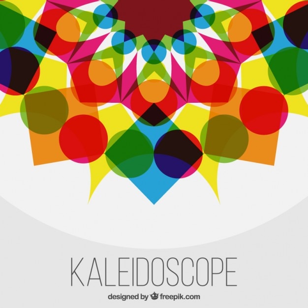 Free vector colorful geometric shapes background with kaleidoscope effect