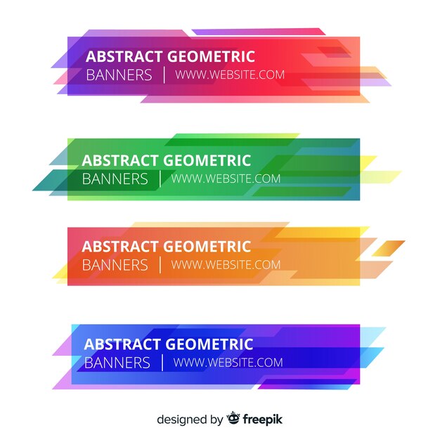 Colorful geometric shapes banner