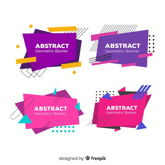 Colorful geometric shapes banner