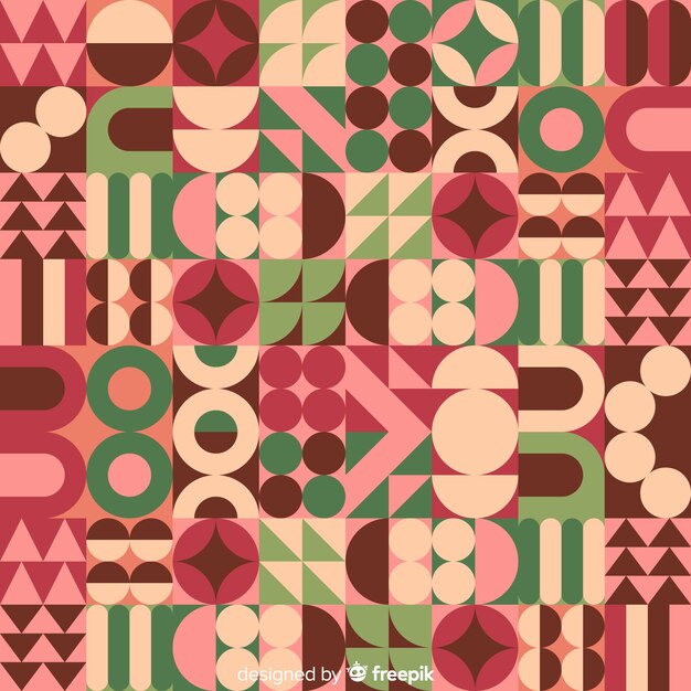 Colorful geometric shapes mosaic background