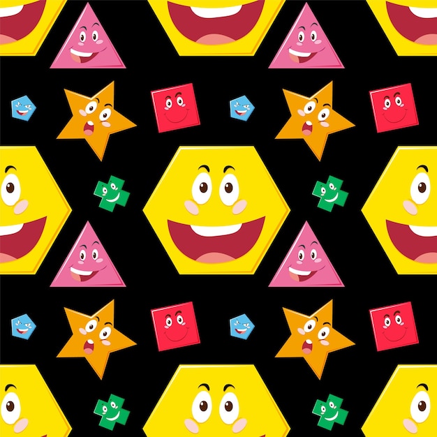 Colorful Geometric Shapes with Faces