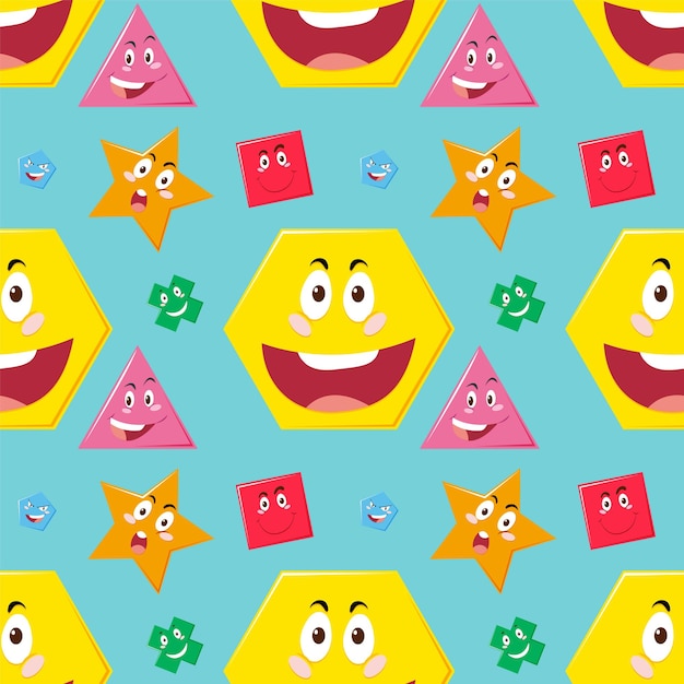 Colorful Geometric Shapes with Faces