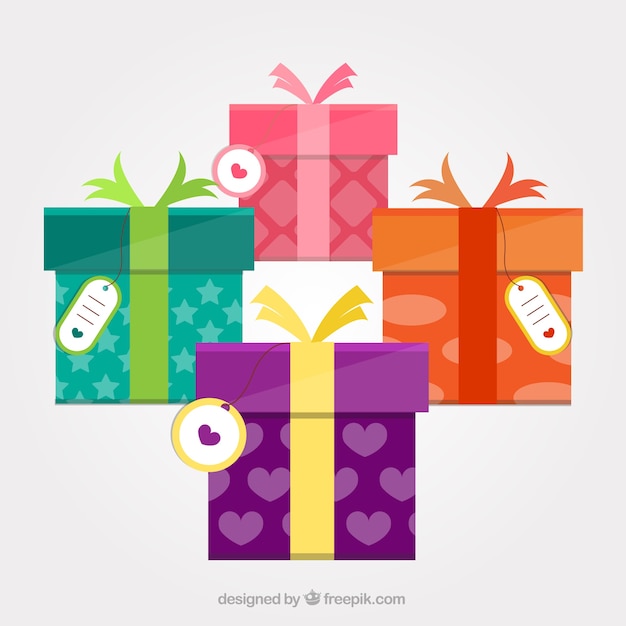 Free vector colorful gifts collection