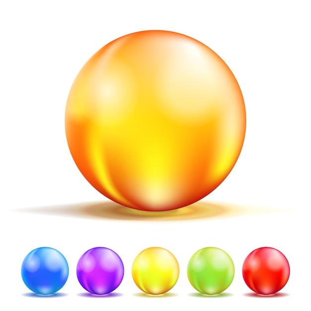 Free Vector colorful glass balls isolated