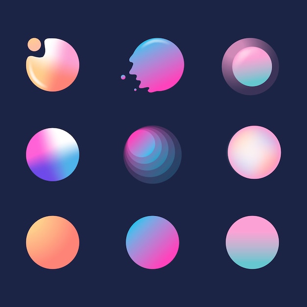 Colorful gradient badge set