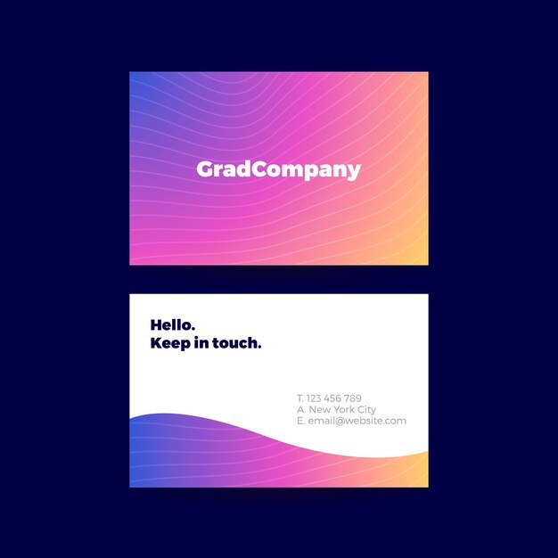 Colorful gradient business card template