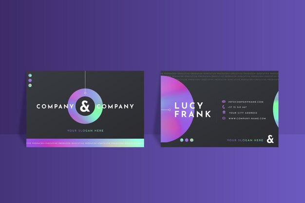 Colorful gradient business card template