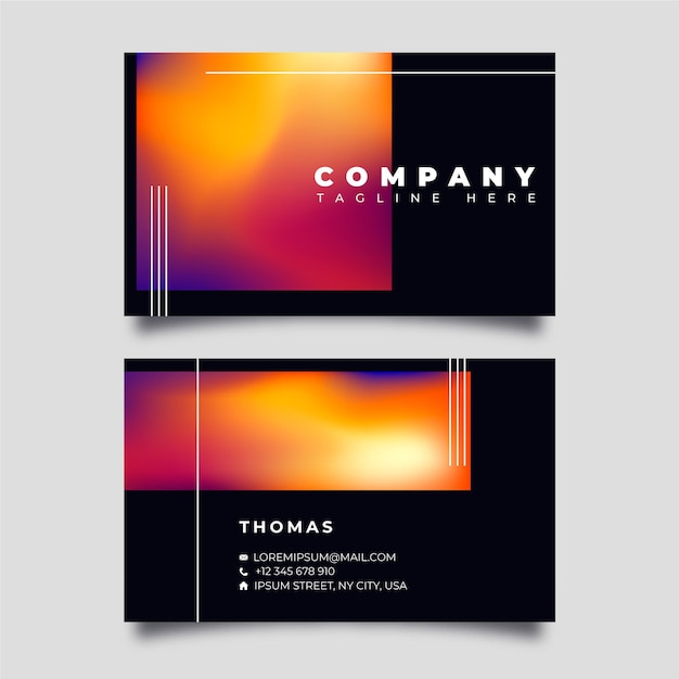 Colorful gradient business card template