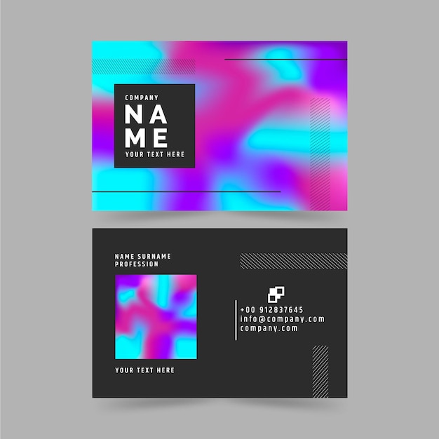 Colorful gradient business card template