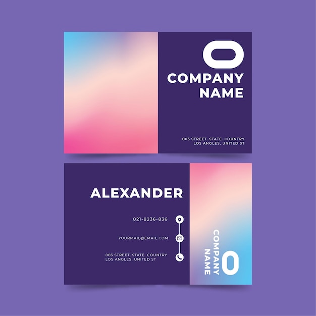 Colorful gradient business card template