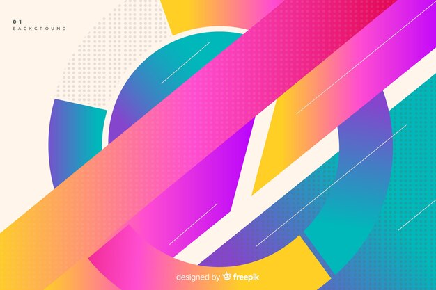 Colorful gradient circular shapes background