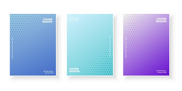 Colorful gradient covers with dots abstract  set