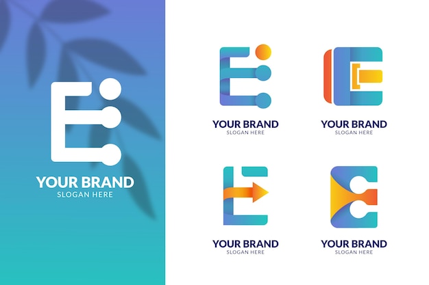 Free Vector colorful gradient e logo collection