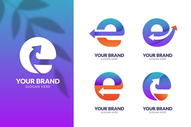 Free vector colorful gradient e logo collection