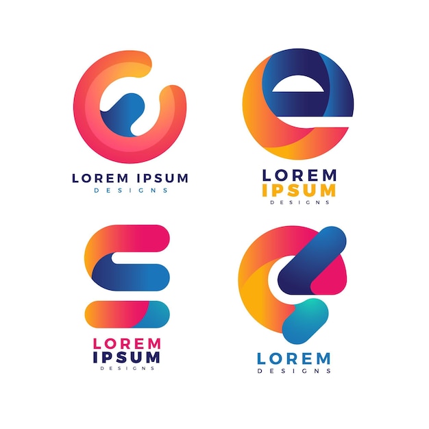 Free vector colorful gradient e logo collection