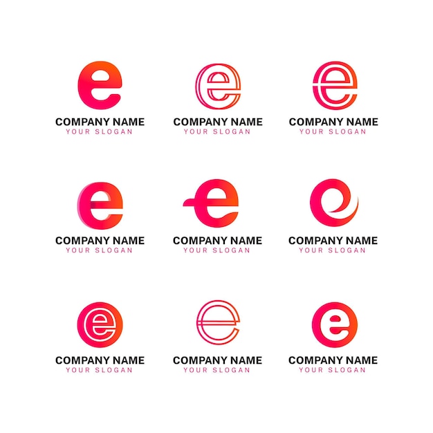 Free Vector colorful gradient e logo set