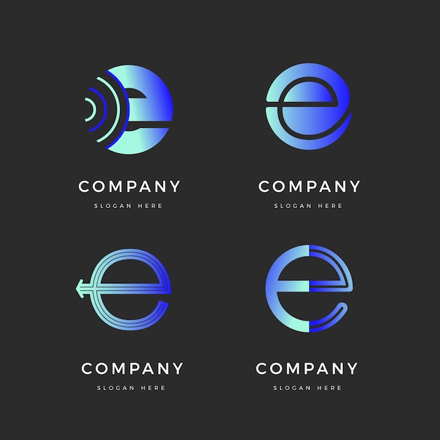 Free Vector colorful gradient e logo set