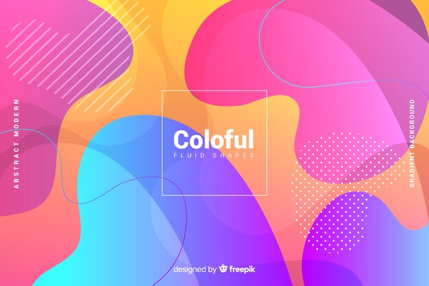 Colorful gradient fluid shapes background