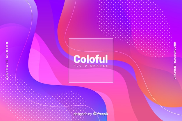 Colorful gradient fluid shapes background