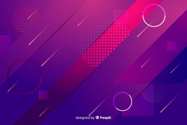 Colorful gradient geometric shapes background