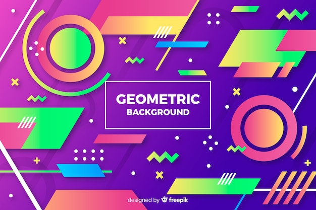 Colorful gradient geometric shapes background