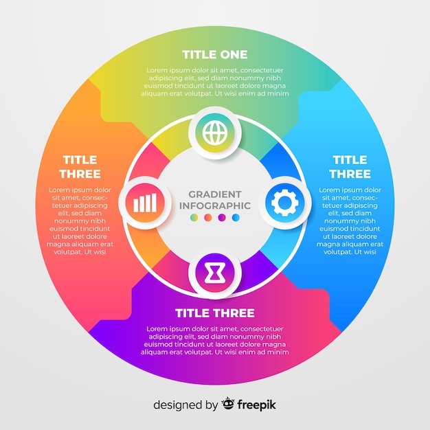 Colorful gradient infographic template