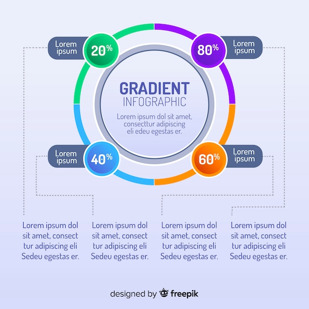 Colorful gradient infographics template 