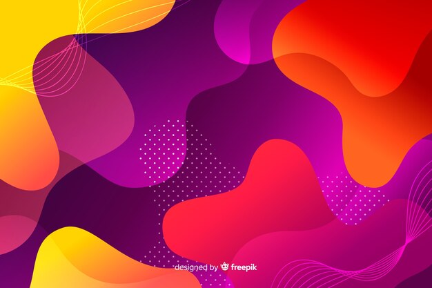 Colorful gradient liquid shapes background