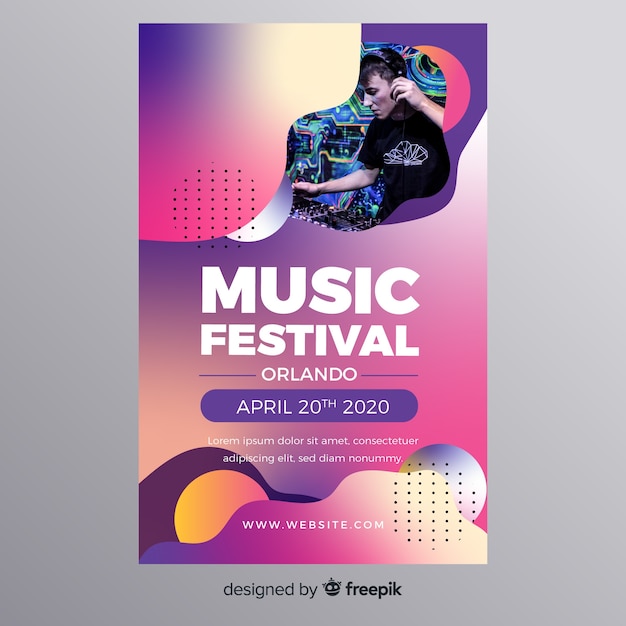 Colorful gradient music festival poster