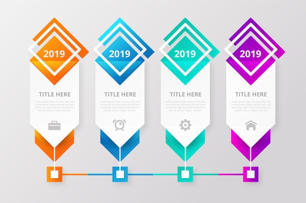 Colorful gradient timeline infographic