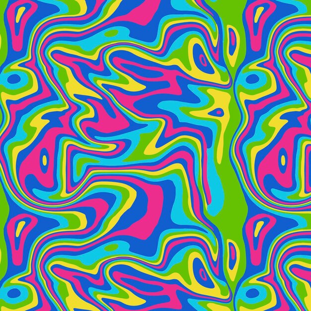 Colorful groovy psychedelic pattern