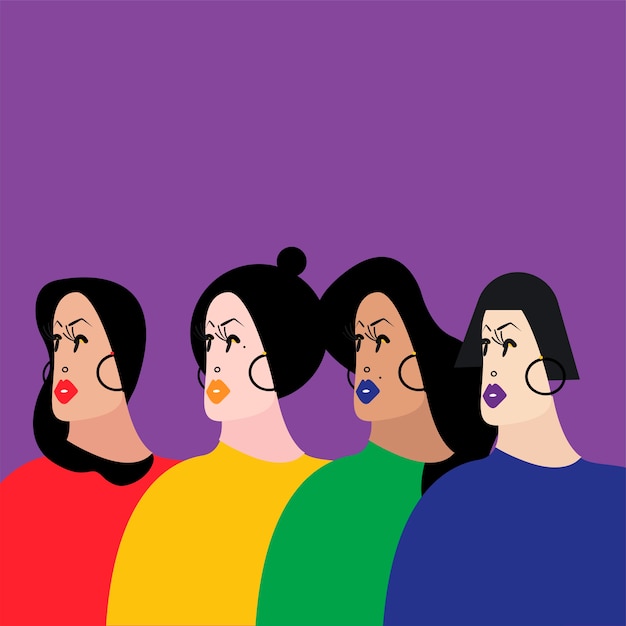 Colorful group of people vector illustration