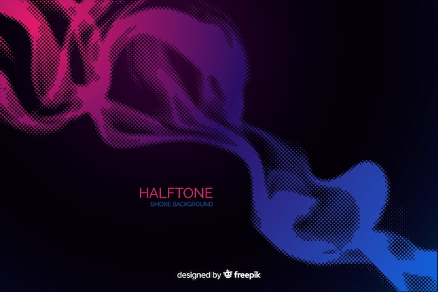 Free Vector colorful halftone smoke background